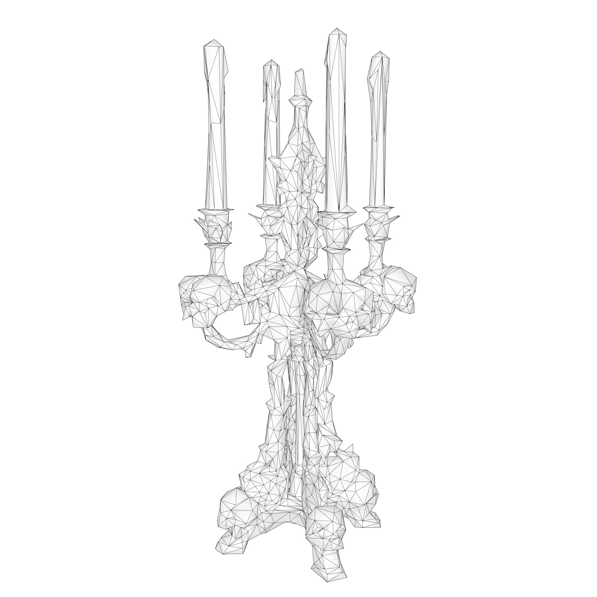 Candelabra Ghotic Low-poly 3D model_25