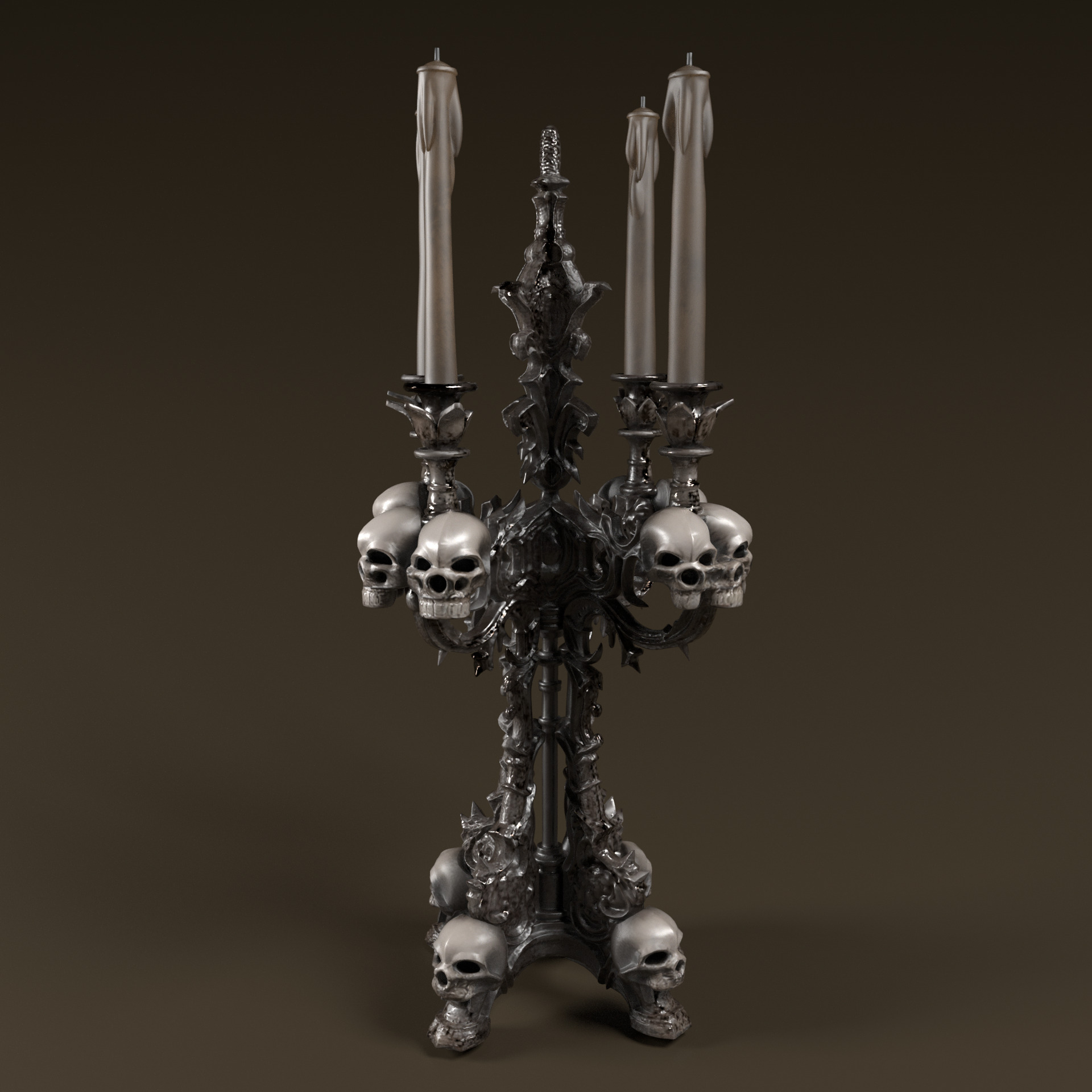 Candelabra Ghotic Low-poly 3D model_9