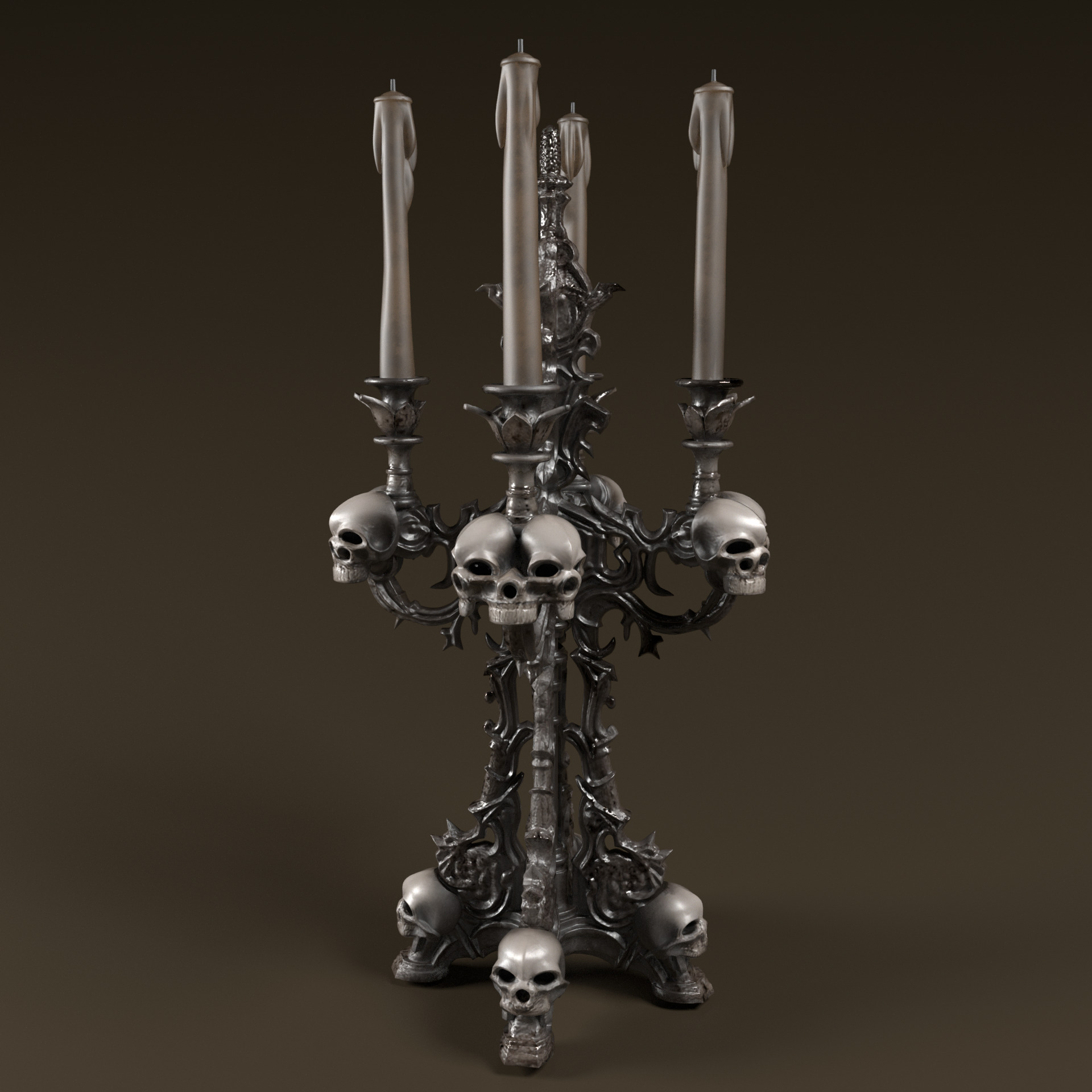 Candelabra Ghotic Low-poly 3D model_1