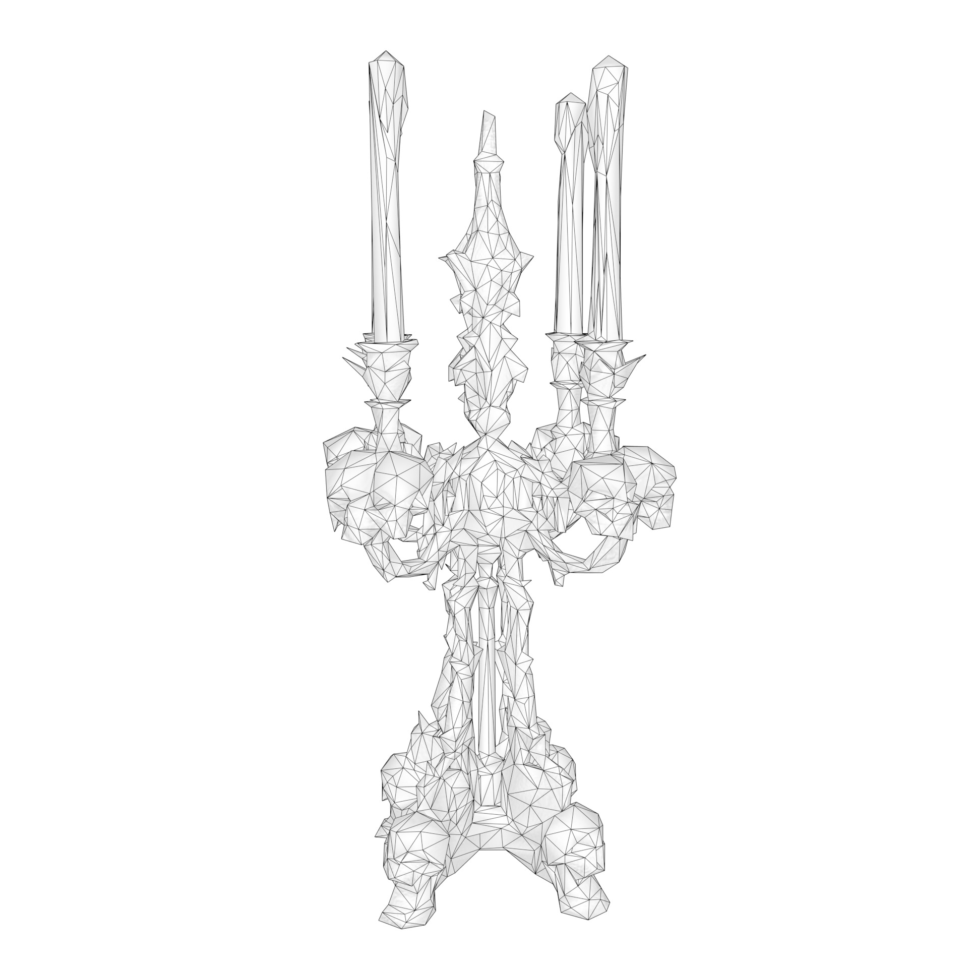 Candelabra Ghotic Low-poly 3D model_27