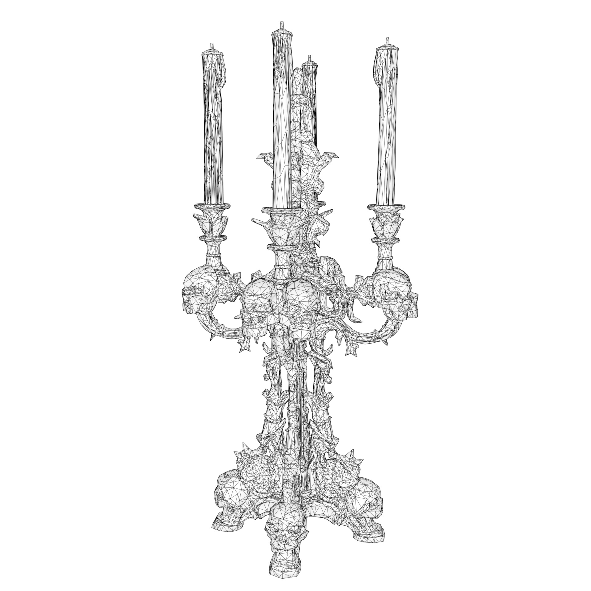 Candelabra Ghotic Low-poly 3D model_23