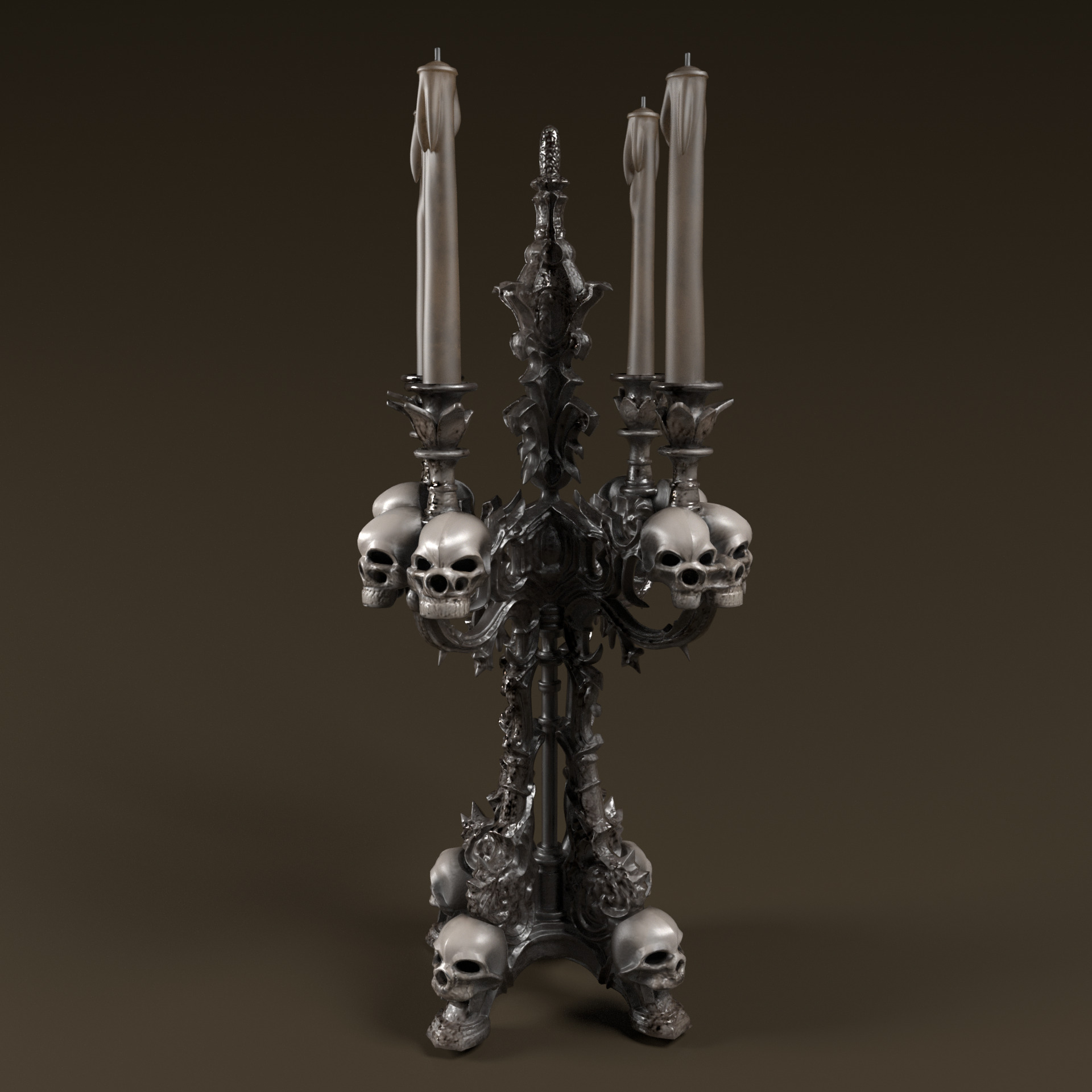 Candelabra Ghotic Low-poly 3D model_3