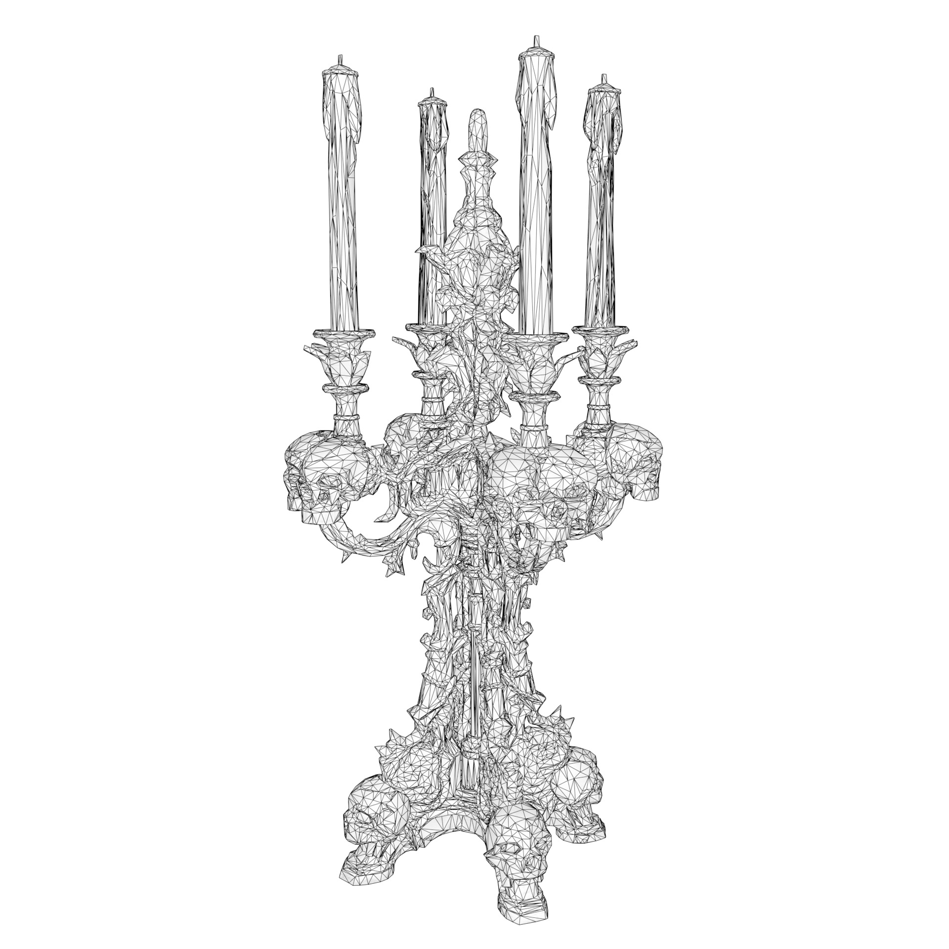 Candelabra Ghotic Low-poly 3D model_22