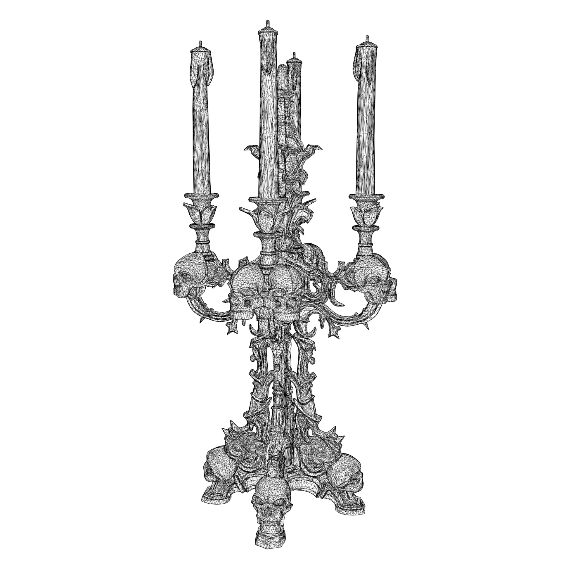 Candelabra Ghotic Low-poly 3D model_14
