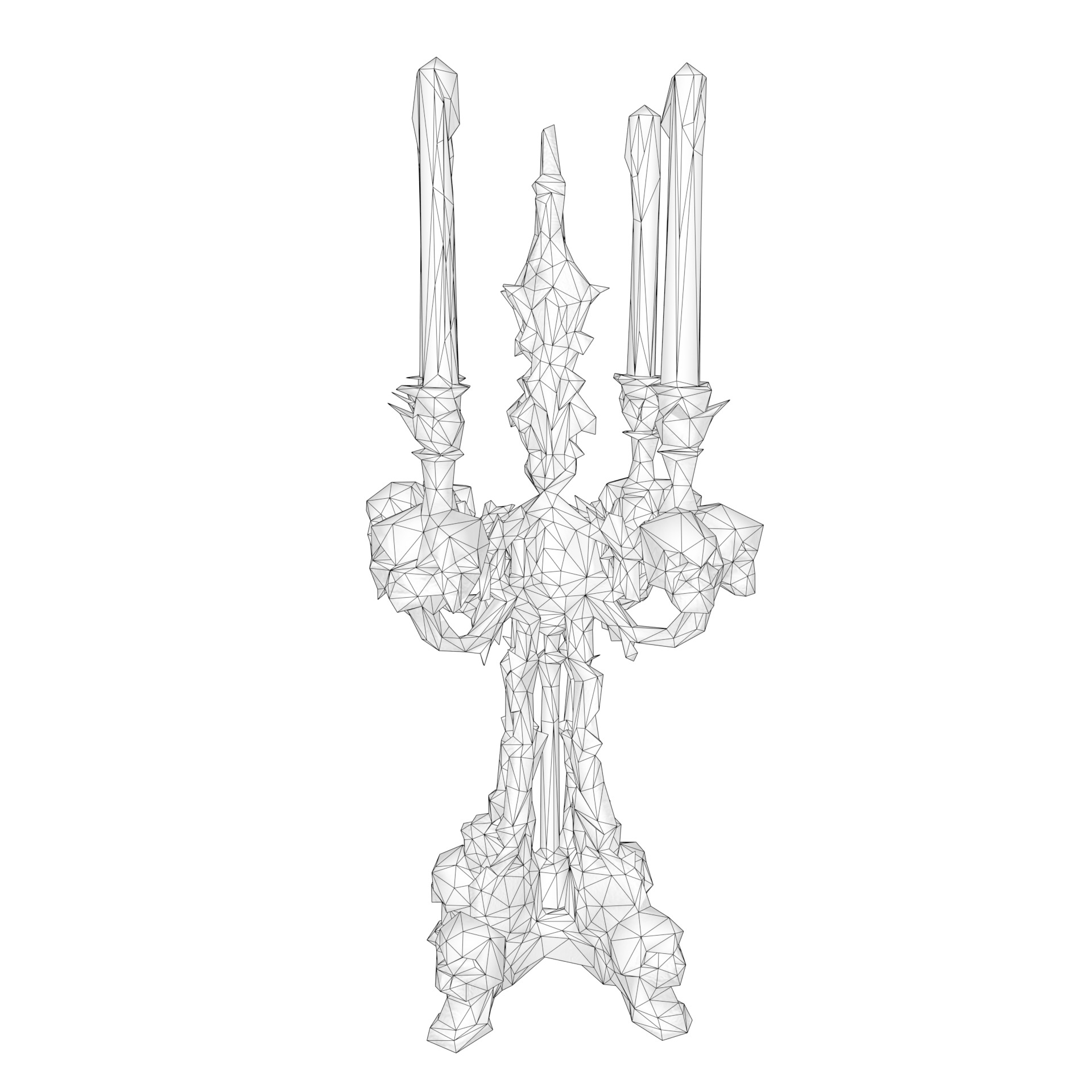 Candelabra Ghotic Low-poly 3D model_24