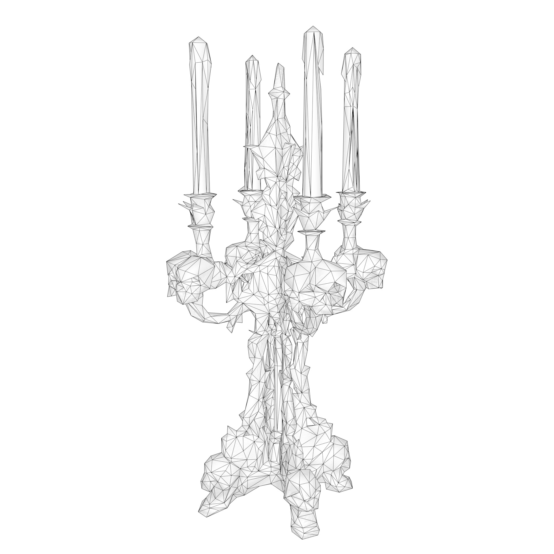 Candelabra Ghotic Low-poly 3D model_28