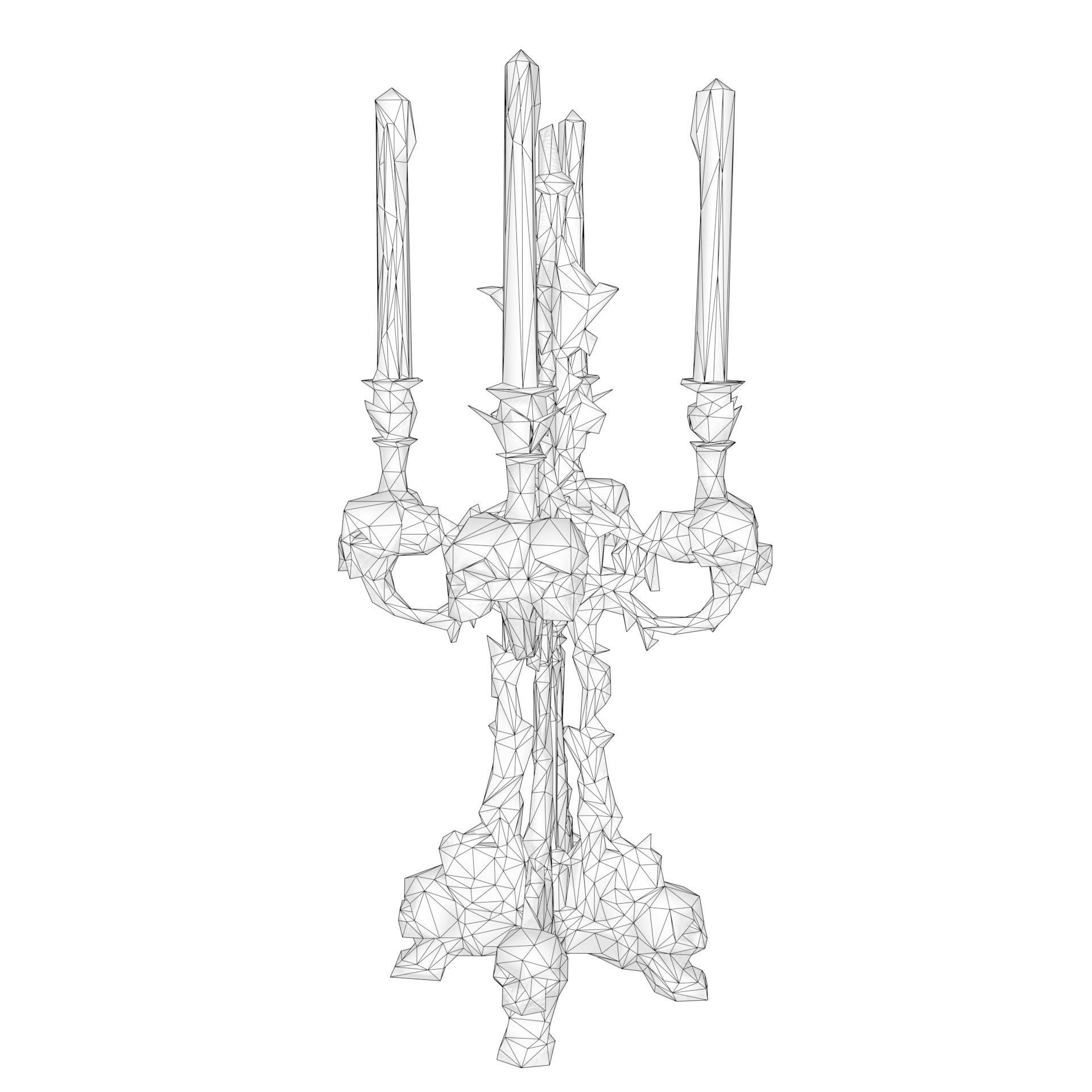 Candelabra Ghotic Low-poly 3D model_29