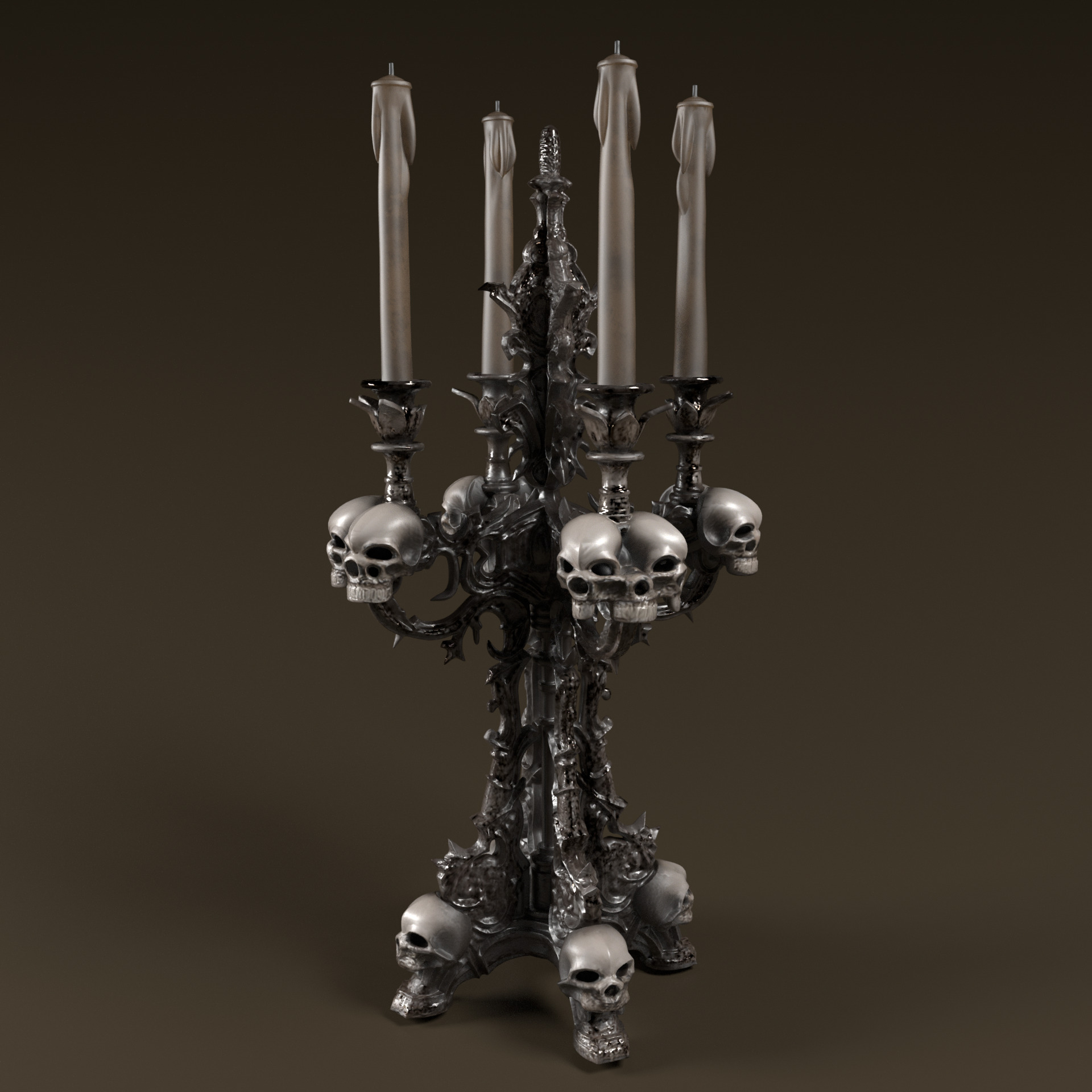 Candelabra Ghotic Low-poly 3D model_8