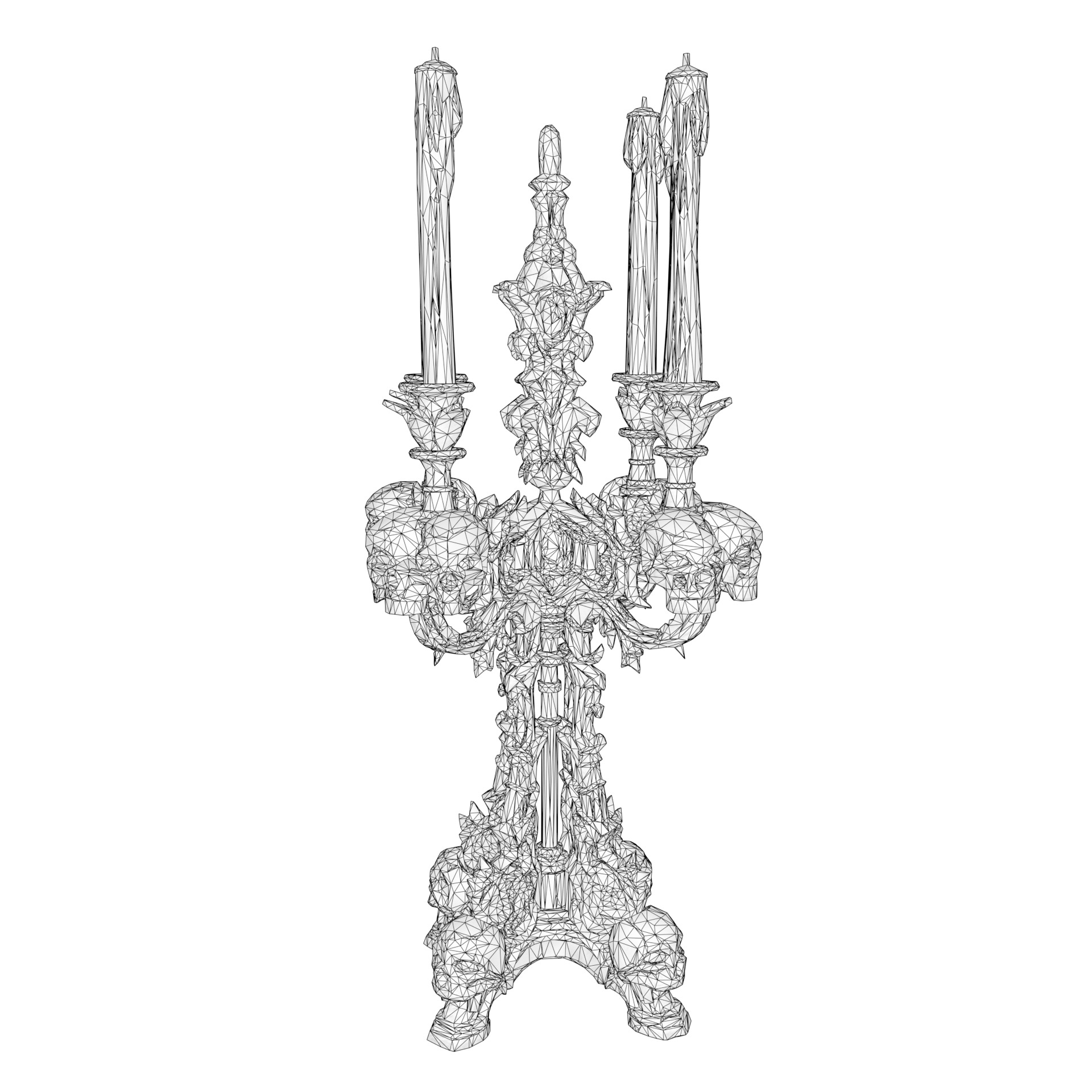 Candelabra Ghotic Low-poly 3D model_21