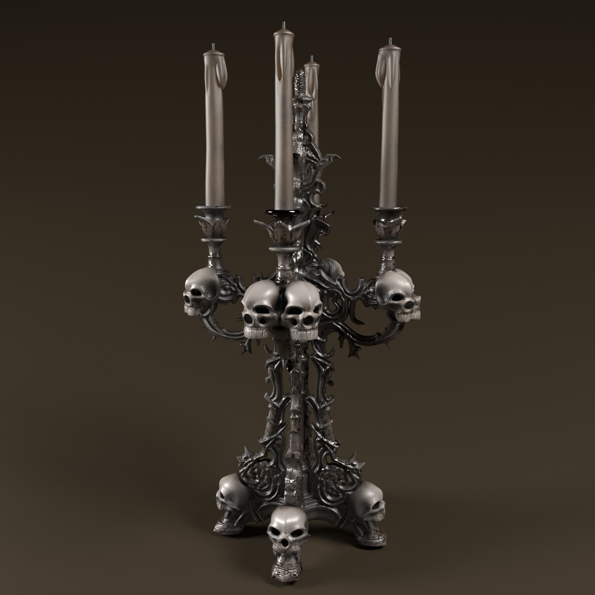 Candelabra Ghotic Low-poly 3D model_10