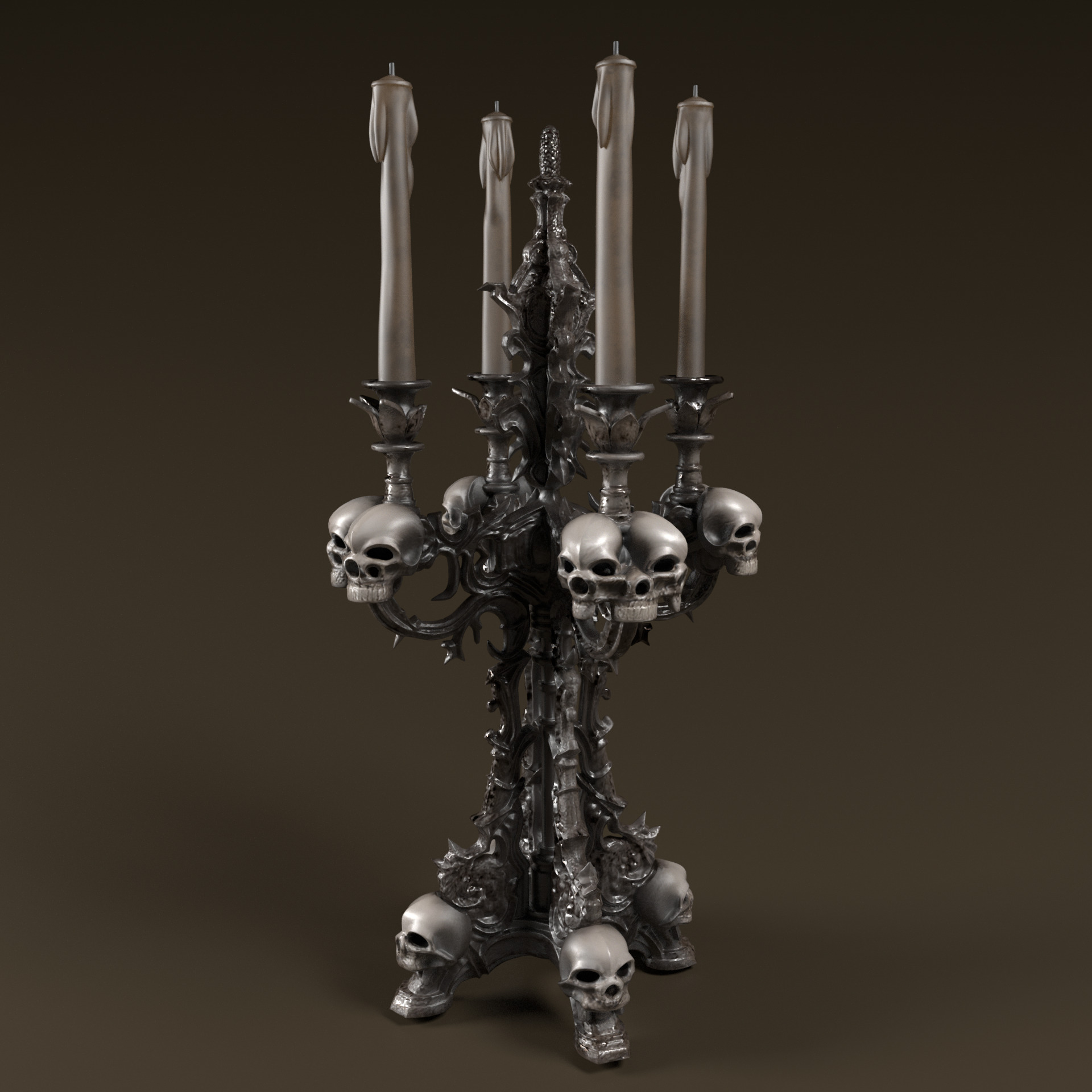 Candelabra Ghotic Low-poly 3D model_2