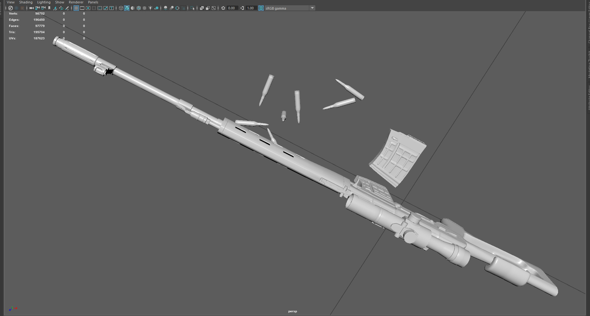 Low Poly SVD Dragunov Sniper Rifle 3D Model Low-poly 3D model_7