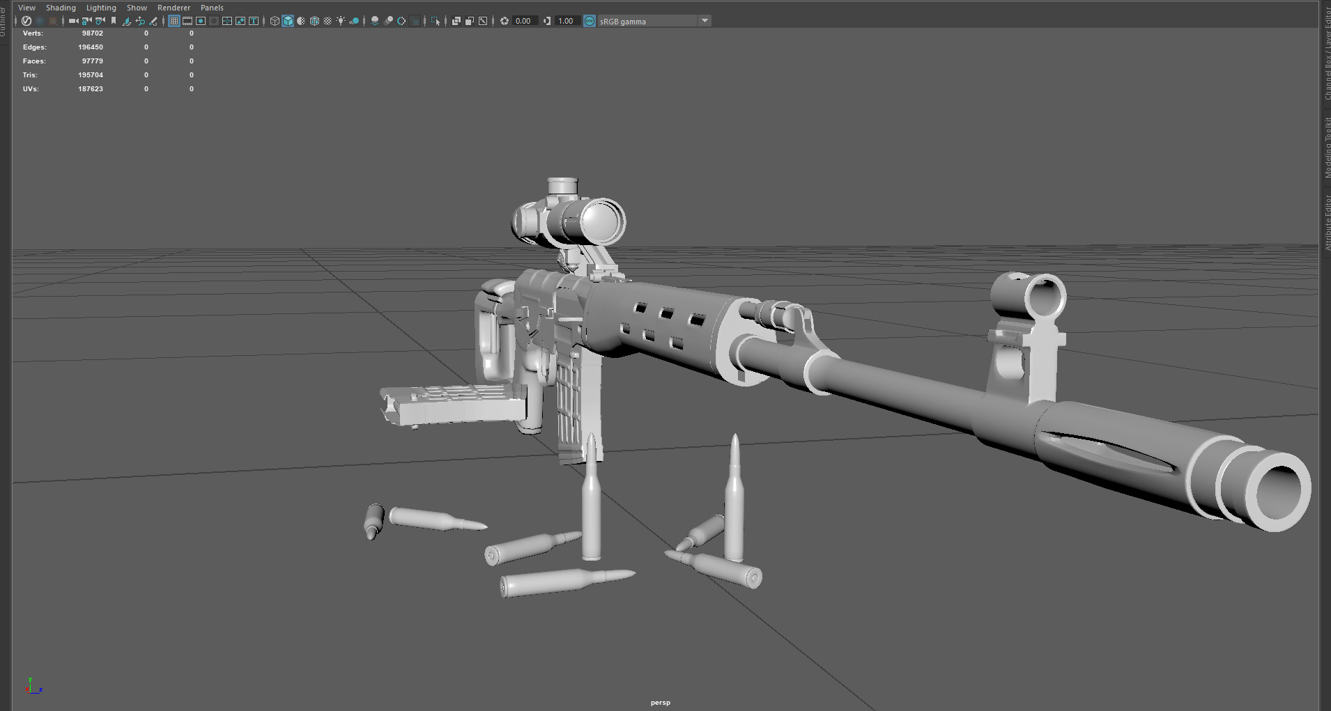 Low Poly SVD Dragunov Sniper Rifle 3D Model Low-poly 3D model_5