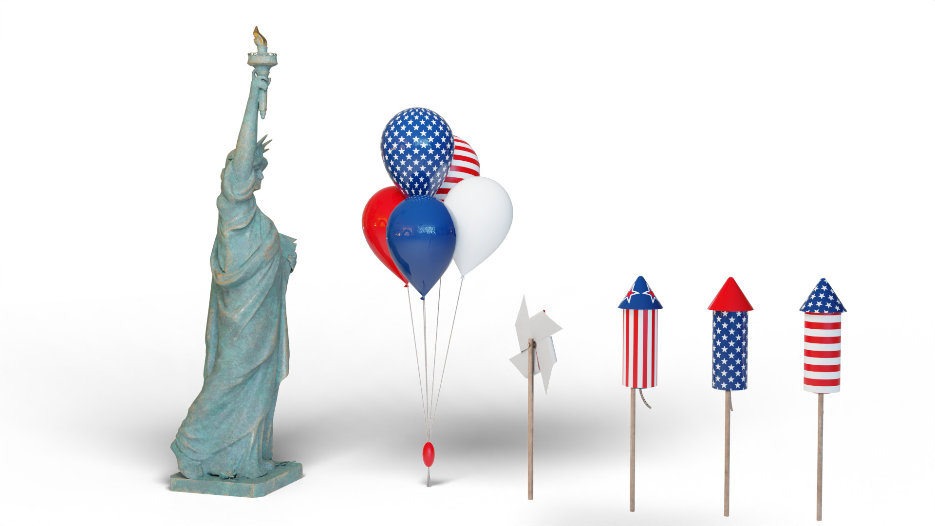 Independence Day pack 3D model_9