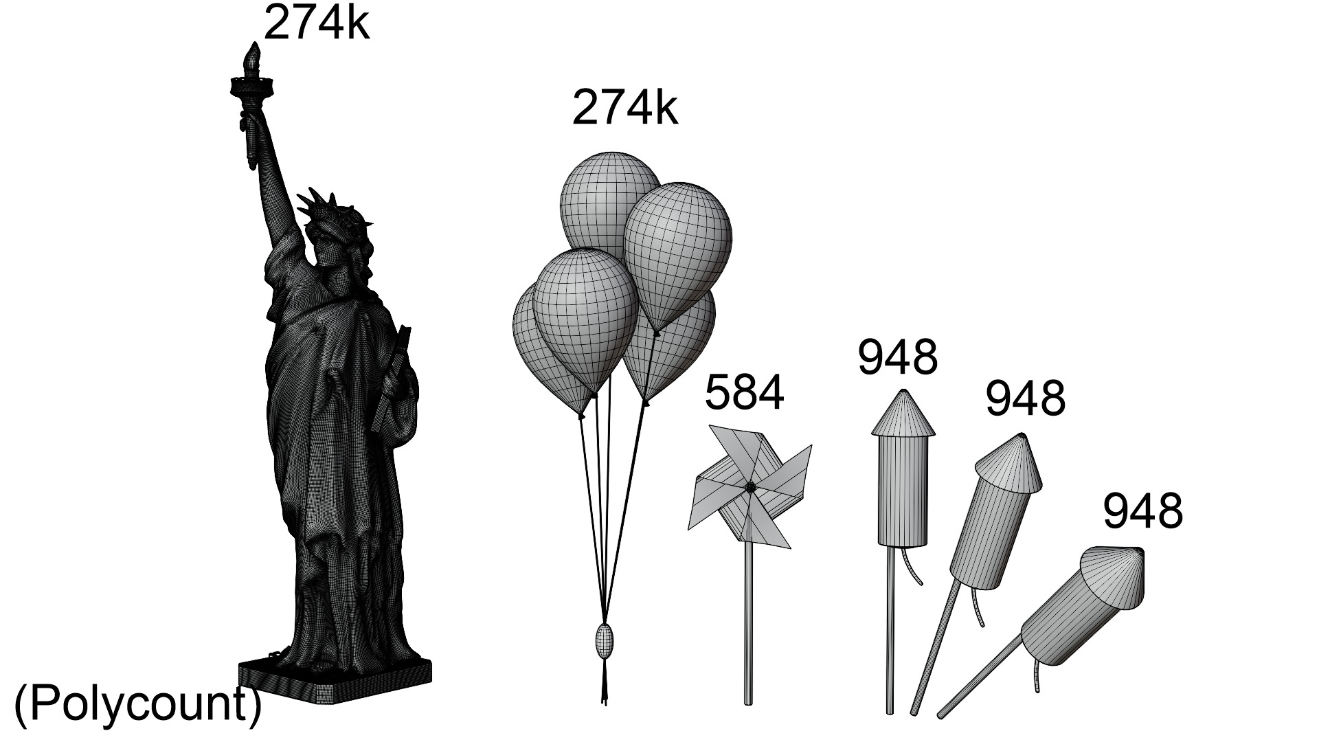 Independence Day pack 3D model_12