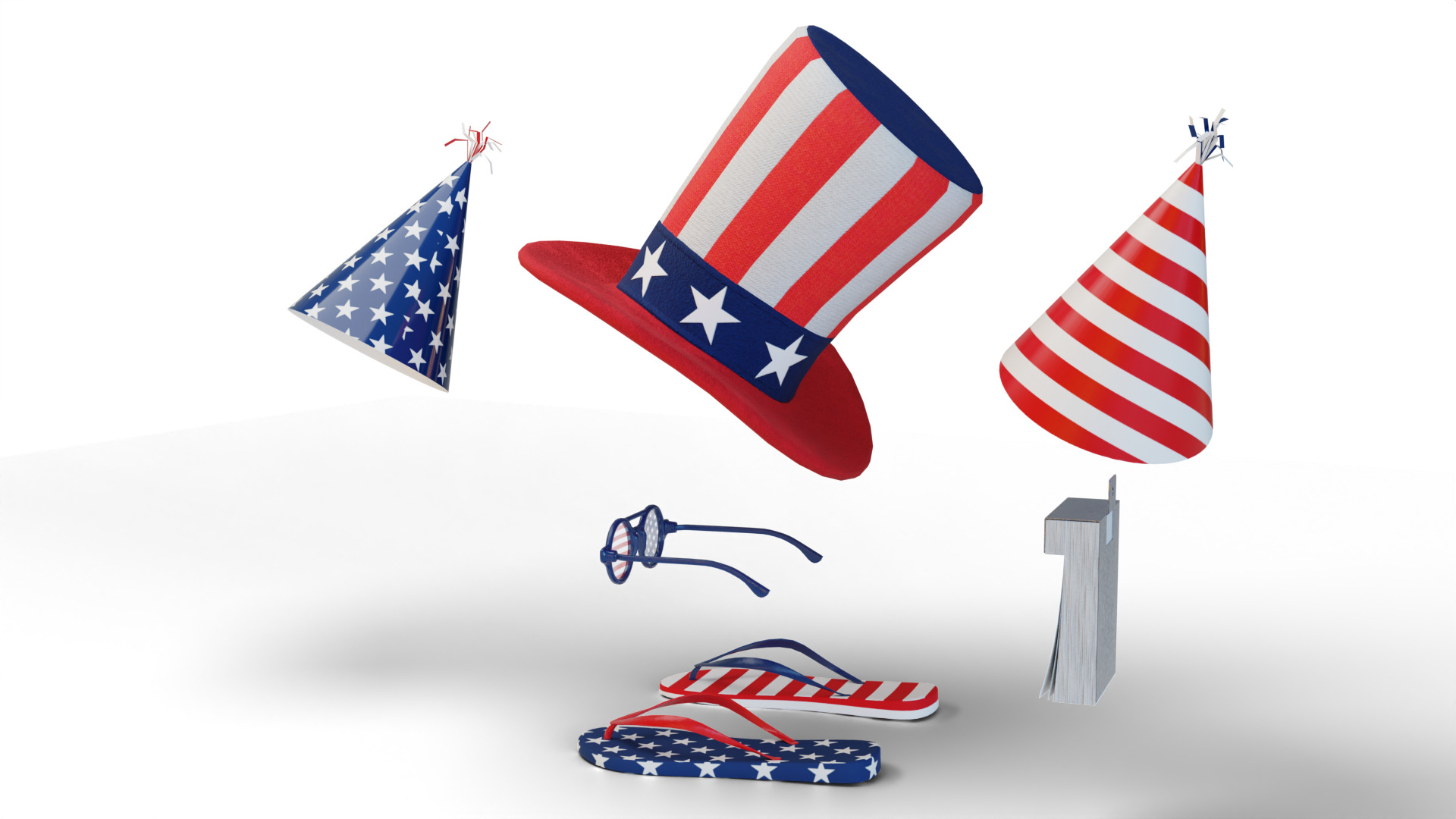 Independence Day pack 3D model_2