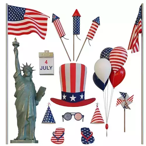 Independence Day pack 3D model