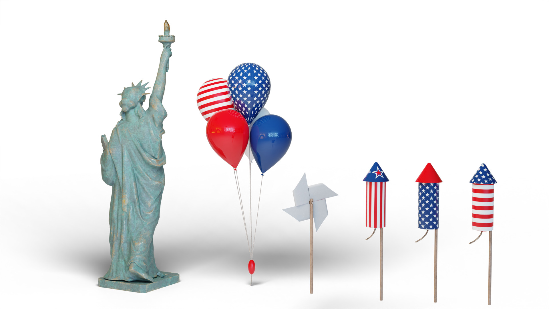 Independence Day pack 3D model_8