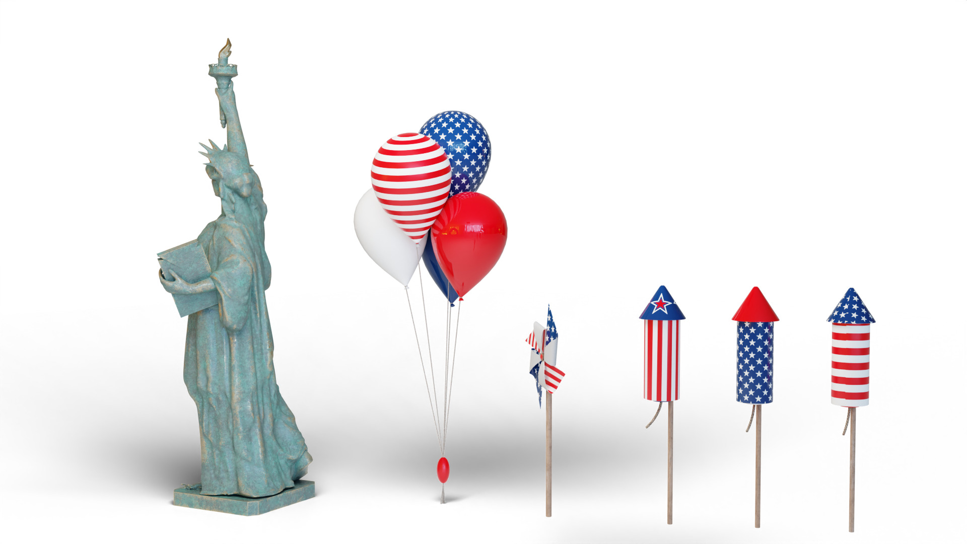 Independence Day pack 3D model_7