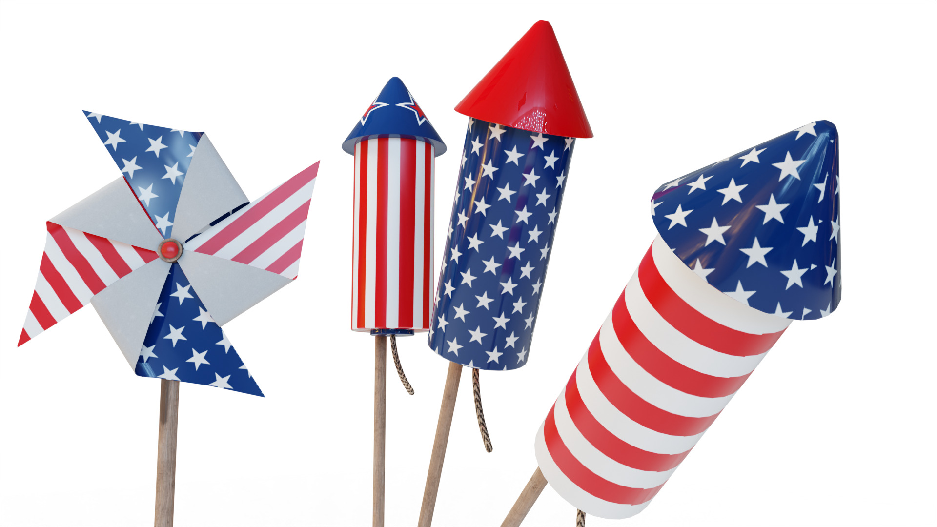 Independence Day pack 3D model_11