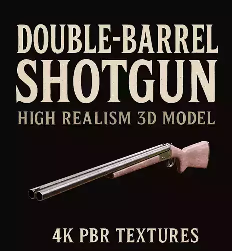 Double Barrel Shotgun  3D model