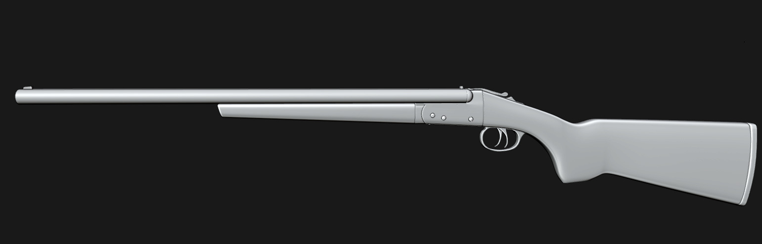 Double Barrel Shotgun 3D model_20