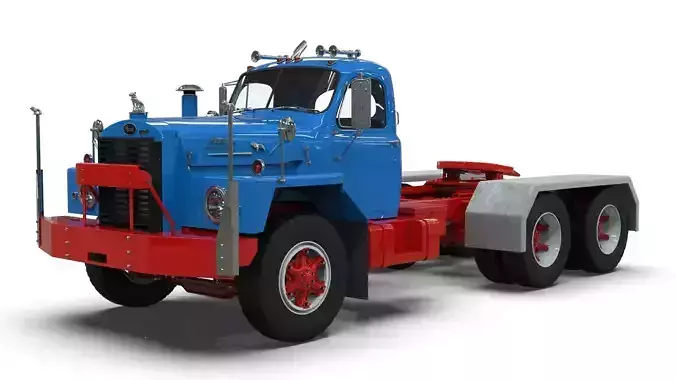 Mack B81 Sx Tandem 3D Model With Camelback Suspension 3D model