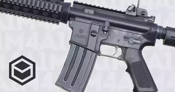 M4A1 Animated Low-poly 3D model