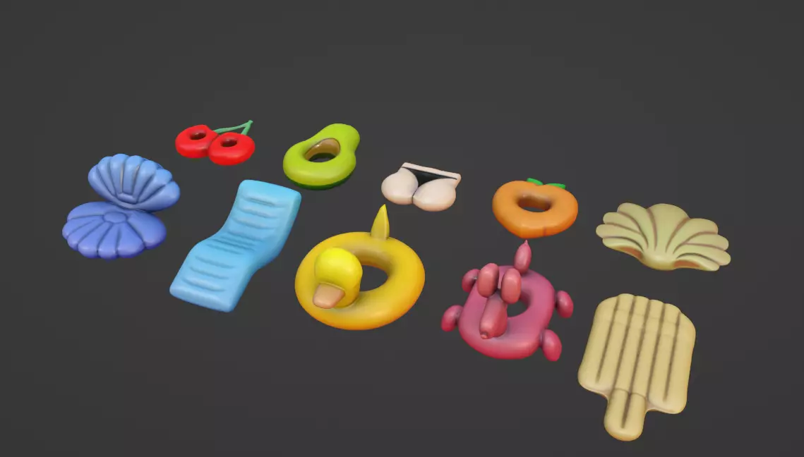 Inflatable Mattres B10 Low-poly 3D model_0