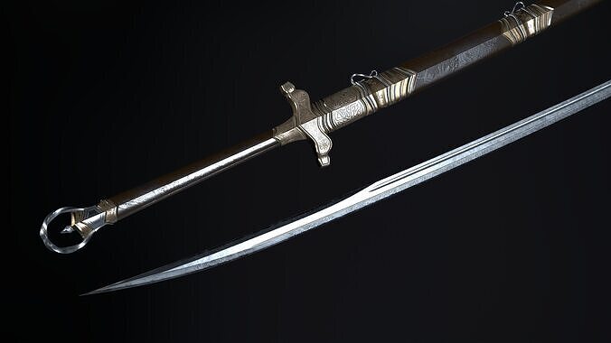 Long Sword Melee Weapon Low-poly 3D model