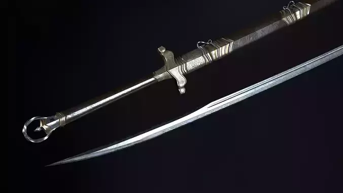 Long Sword Melee Weapon Low-poly 3D model