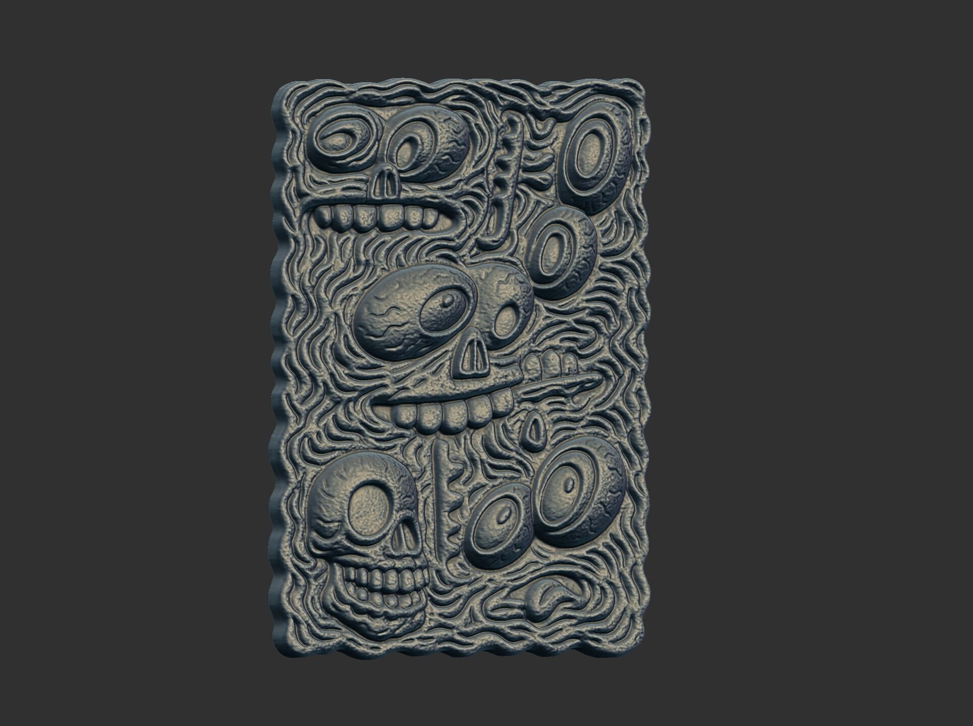 stylized skull cnc model 3D print model_2