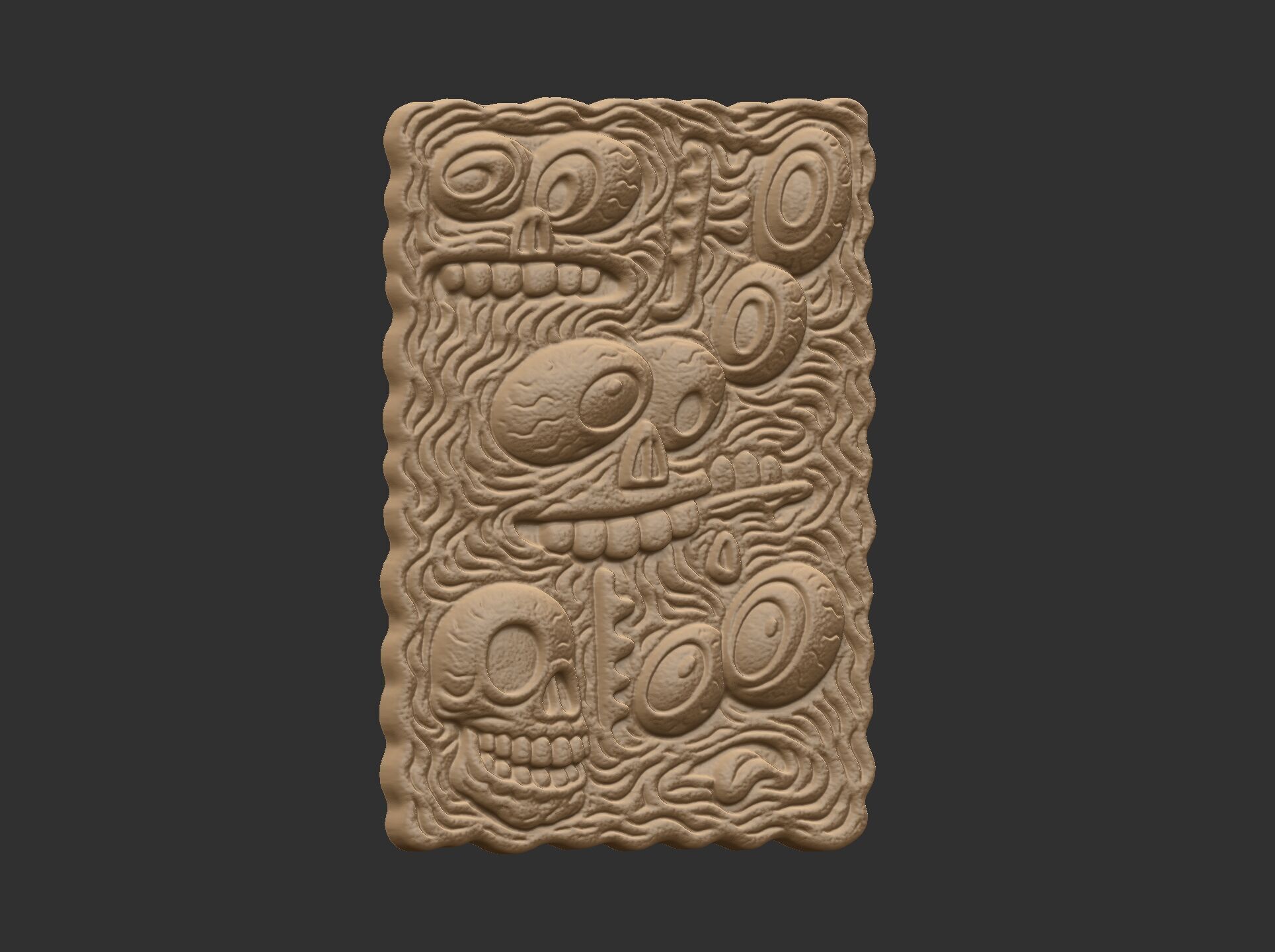 stylized skull cnc model 3D print model_3