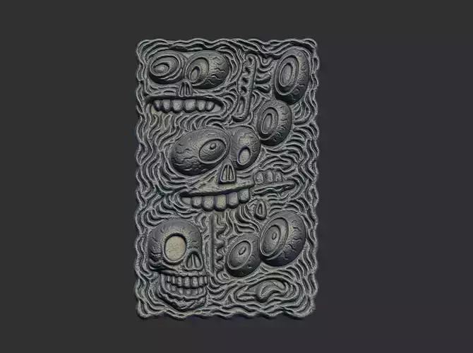 stylized skull cnc model 3D print model