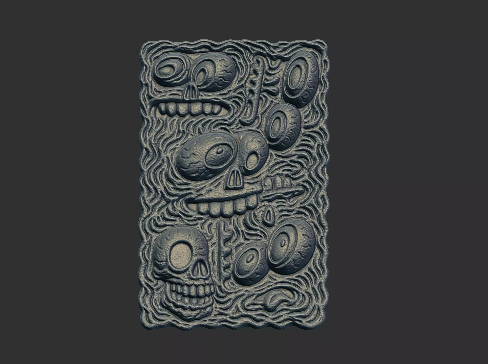 stylized skull cnc model 3D print model_0