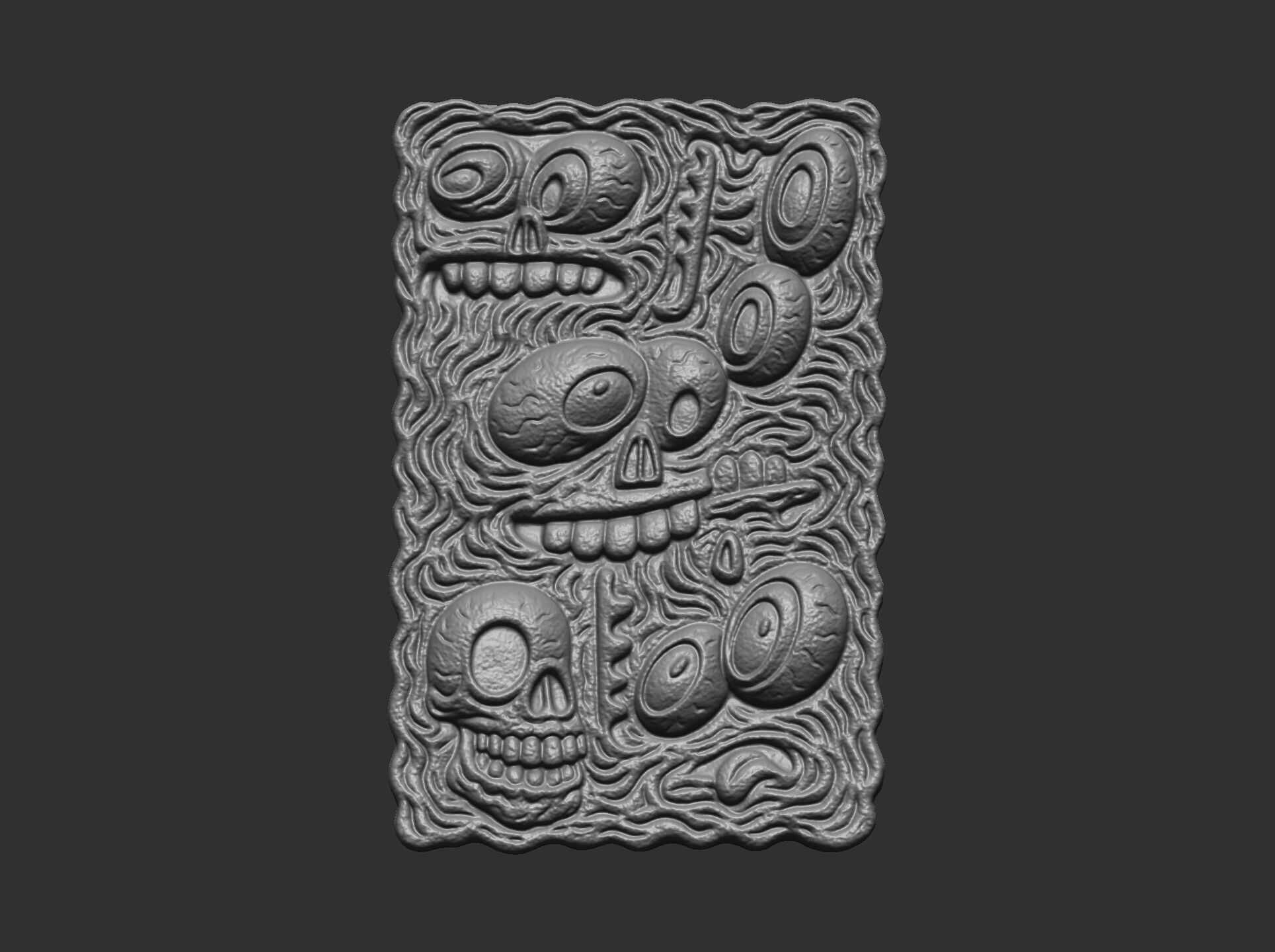 stylized skull cnc model 3D print model_5