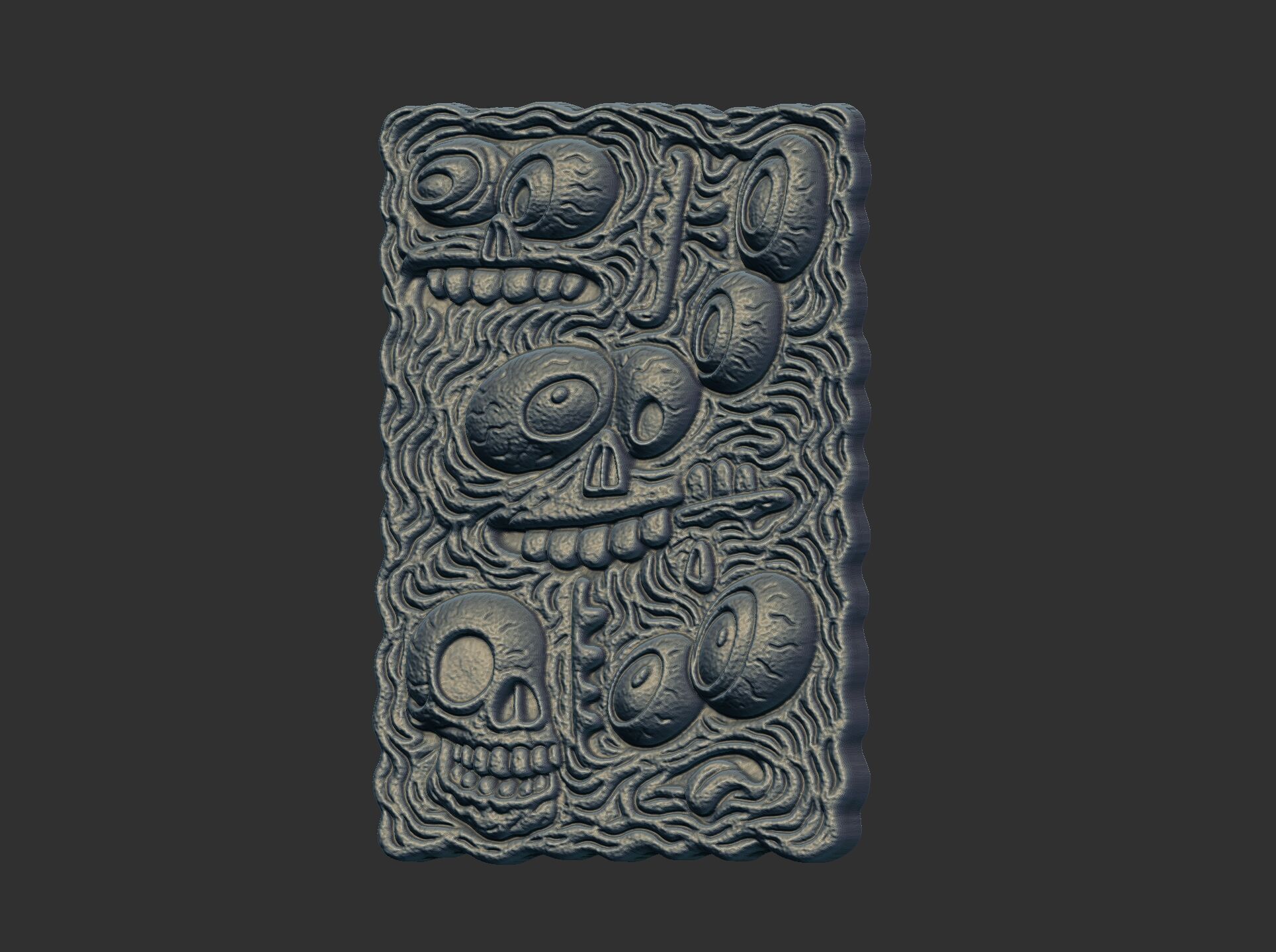 stylized skull cnc model 3D print model_1