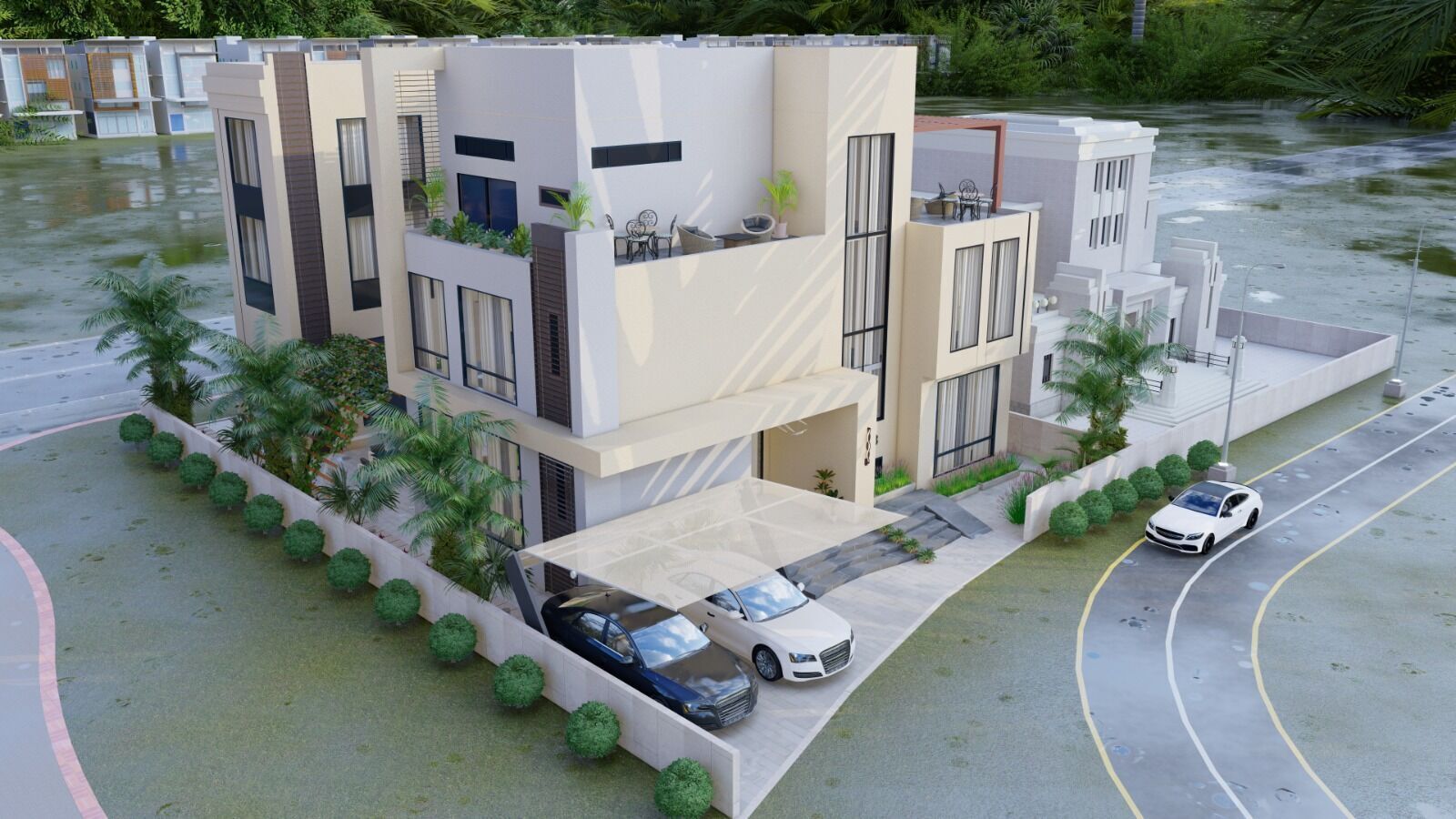 Modern Villa Project A1 3D Model  Plans Renders 3D model_1