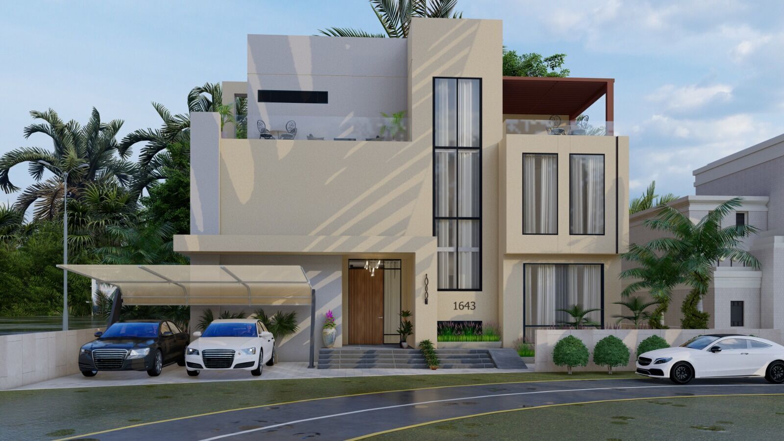Modern Villa Project A1 3D Model  Plans Renders 3D model_4