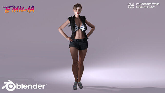 Emilia Mature Lady Character 3D model