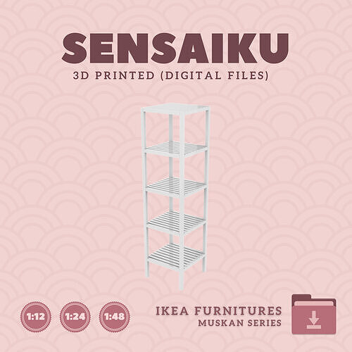 1 MUSKAN Shelf unit for Miniature Dollhouse - IKEA - 3D Print 3D print model
