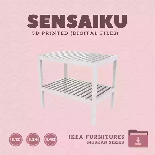 2 MUSKAN Bench for Miniature Dollhouse - IKEA - 3D Print 3D print model