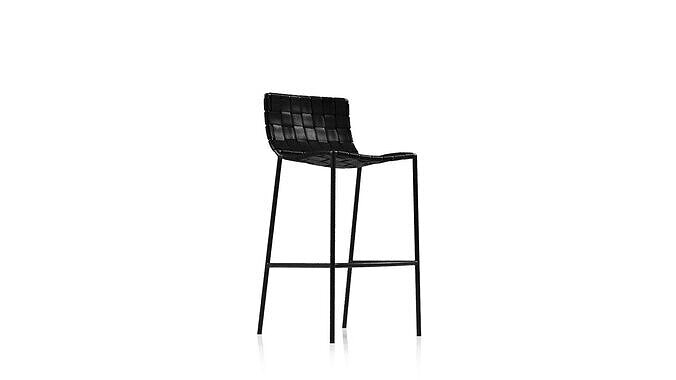 Milano Low Back Woven Leather Barstool by Coco Republic 3D model
