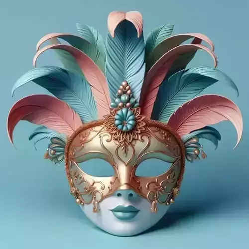 715  Venetian Carnival   Mask    Color   3D  Model 3D print model