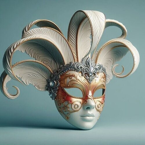 716  Venetian Carnival   Mask  Color  3D Model   magic 3D print model