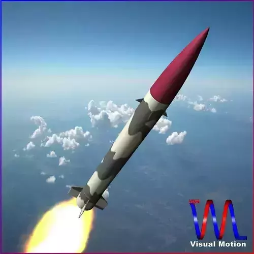 Hatf-II Ballitic Missile Low-poly 3D model