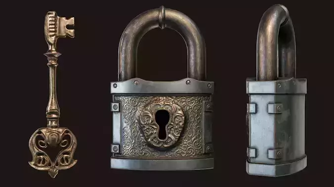 Fantasy Padlock with Key