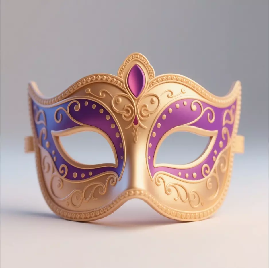 717 Venetian Carnival Mask Color 3D Model magic 3D print model_0
