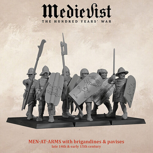 Men-at-arms with brigandines and pavises 3D print model