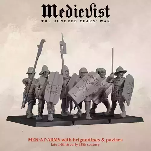 Men-at-arms with brigandines and pavises 3D print model